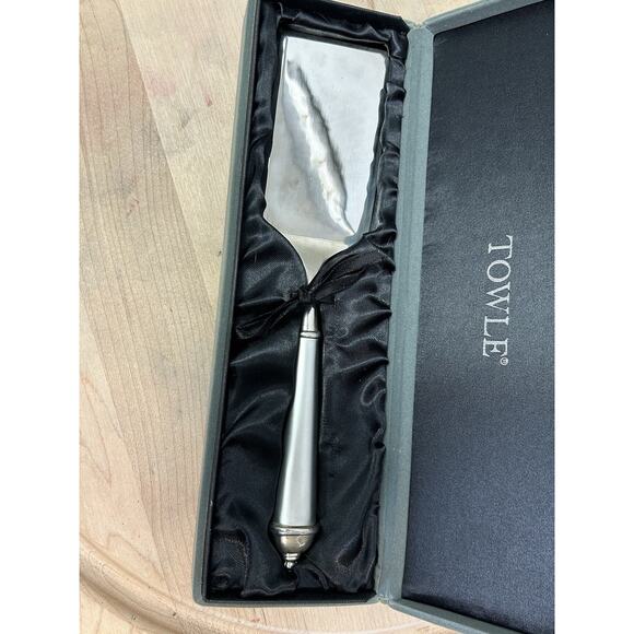 Towle Silver Plate Copenhagen 11" Lasagna Casserole Holiday Flat Server Box Vtg - Picture 3 of 10